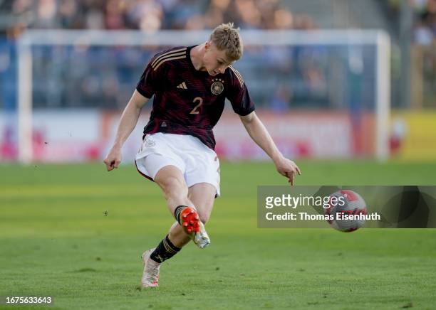Julian Eitschberger of Germany in action during an international friendly match between the Under-20 of Poland and the Under-20 of Germany on...
