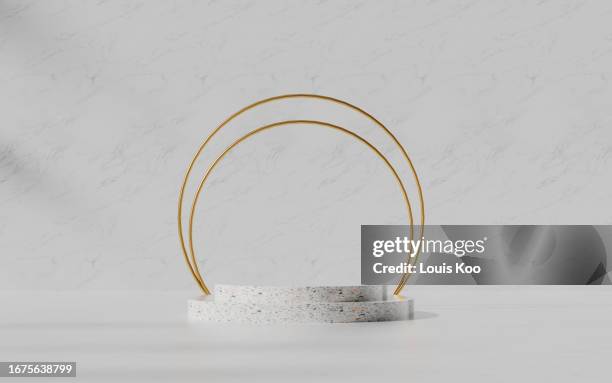 3d rendering product display platform - marble podium stock pictures, royalty-free photos & images