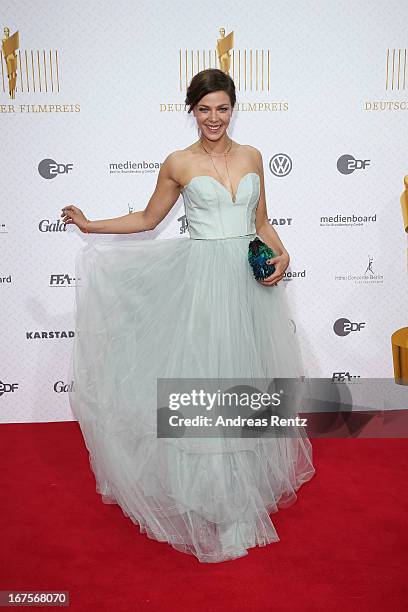 Jessica Schwarz arrives for the Lola - German Film Award 2013 at Friedrichstadt-Palast on April 26, 2013 in Berlin, Germany.