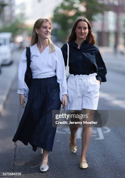 Tabea Heidenreich SoSue Rock und blouse, Zara ballerinas, VeeCollective bag and Marlene Fey wearing Celine bag, SoSue blouse, Rock, Zara ballerinas...