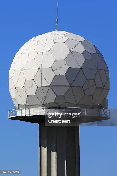 airport radar tower with sphere - pejft stock pictures, royalty-free photos & images