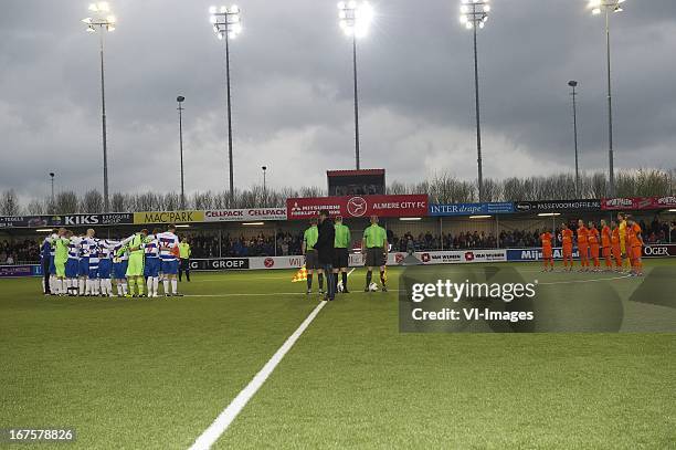 Minuut stilte during the benefit match for the relatives of Richard Nieuwenhuizen, the football linesman who died after being beaten and kicked by...