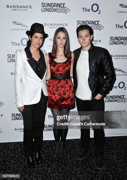 Director Francesca Gregorini and actors Kaya Scodelario and Aneurin Barnard attend the "Emanuel and the Truth About Fishes" screening during the...