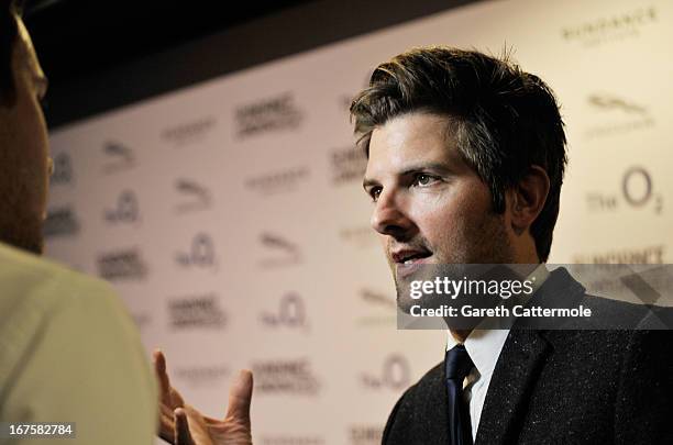 Actor Adam Scott attends the "A.C.O.D" screening during the Sundance London Film And Music Festival 2013 at Sky Superscreen O2 on April 26, 2013 in...