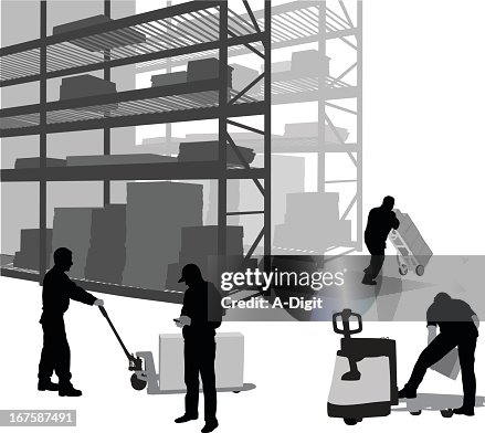 Storage Facility Vector Silhouette Storage Facility Vector Silhouette