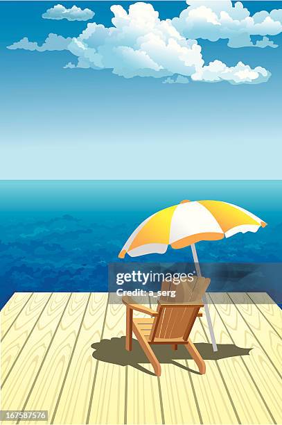 sea - decking stock illustrations