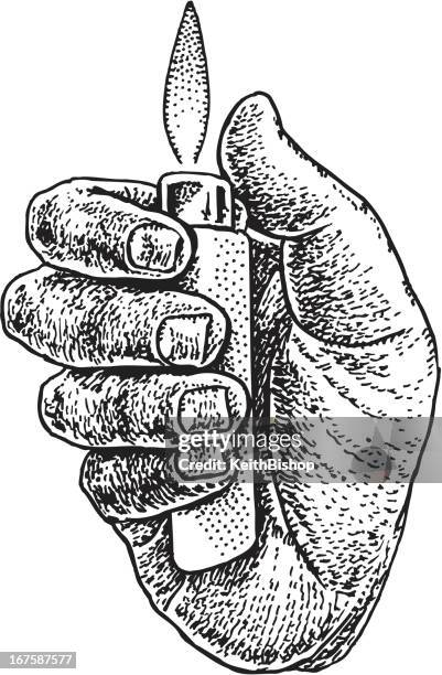 lighter and hand - lighter stock illustrations