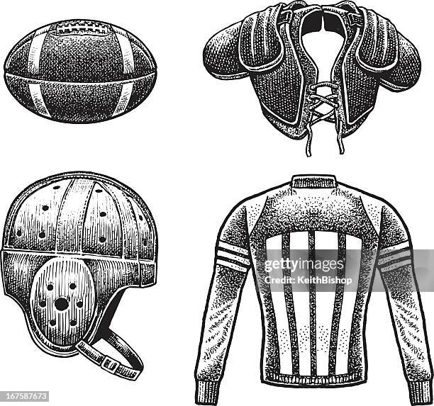 football player uniform - 1940's - american football strip stock illustrations