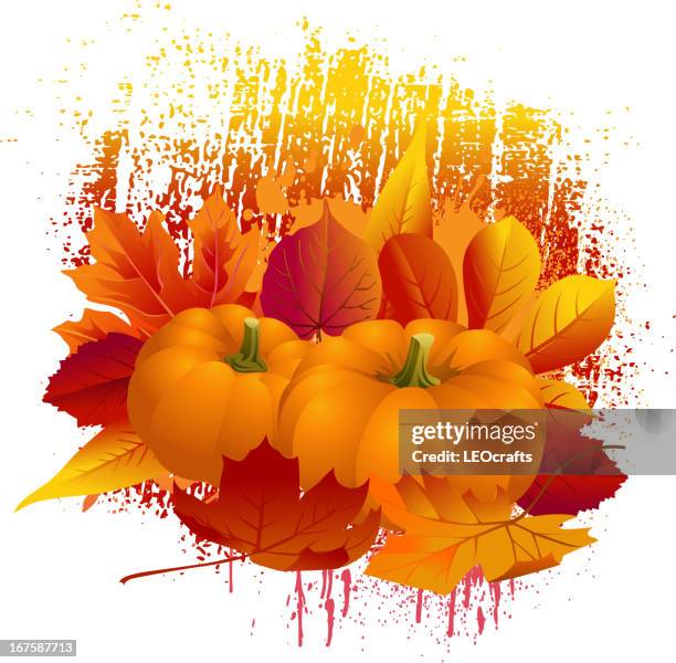 beautiful autumn background - fall pumpkin background stock illustrations
