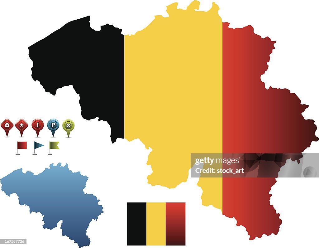 Belgium flag-map