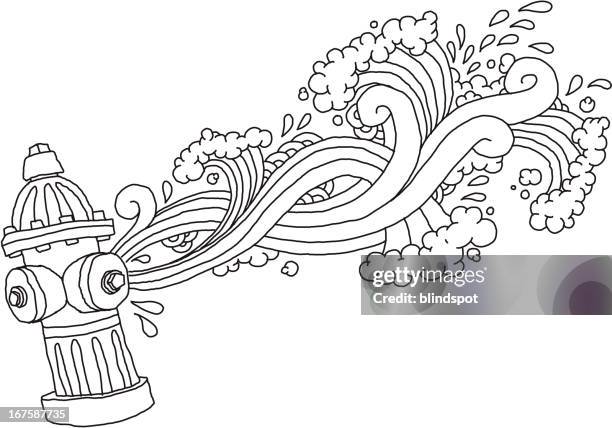fire hydrant burst - fire hydrant stock illustrations
