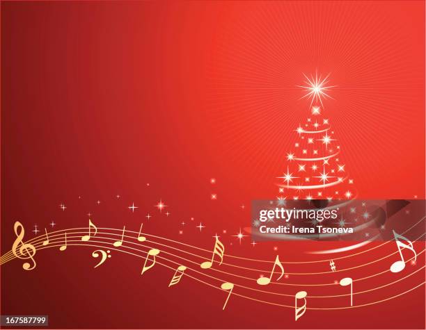 stockillustraties, clipart, cartoons en iconen met christmas music background - sinterklaasliedje