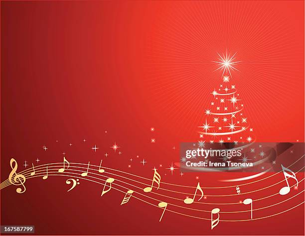 christmas music background - sheet music stock illustrations