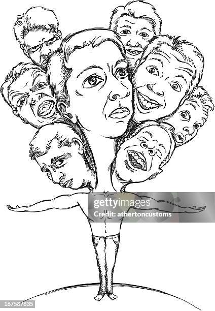 multiple personalities - split personality stock illustrations