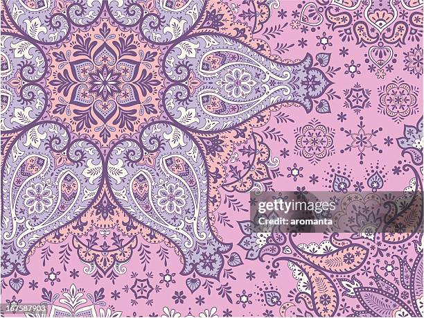 paisley pattern - rangoli vector stock illustrations