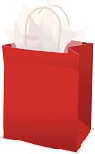 Red Gift Bag With Tissue Paper