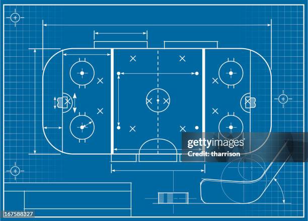 hockey blueprint - goalie stock illustrations