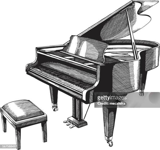ilustrações, clipart, desenhos animados e ícones de piano de - pianoforte