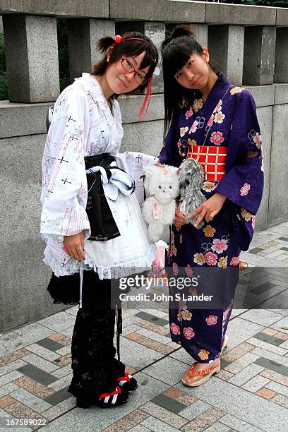 Costume Play or "cos-play" as it is known in Japan is a growing phenomenon, especially on the streets of Harajuku, Tokyo. Yoyogi Park is the...