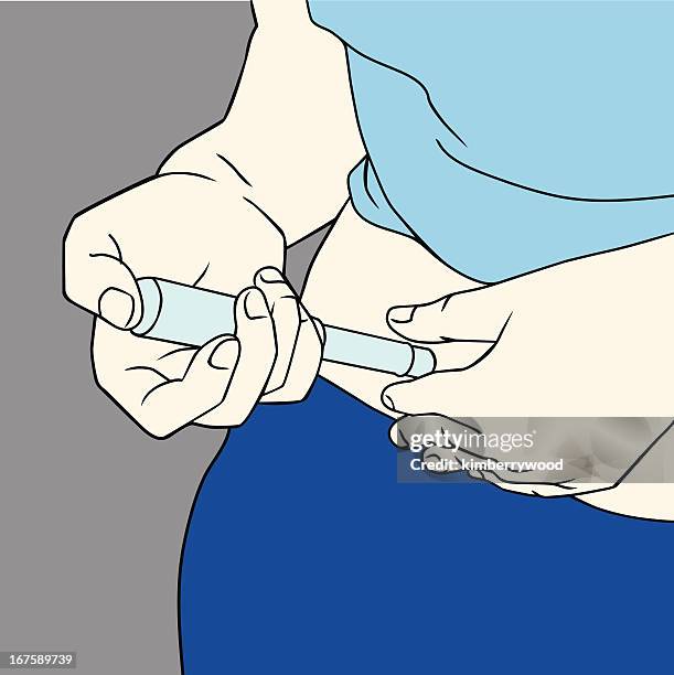 diabetic with insulin - epipen vector stock illustrations
