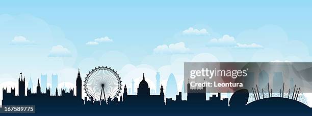 london (buildings are detailed, moveable and complete) - canary wharf stock illustrations