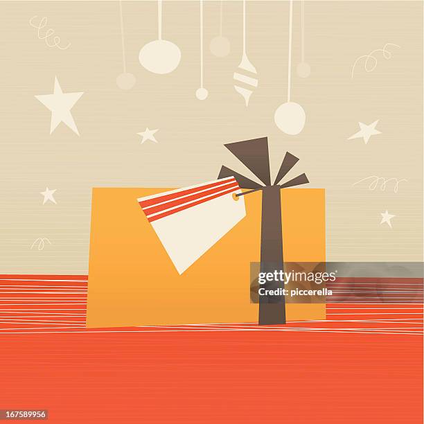 christmas present - name tag stock illustrations