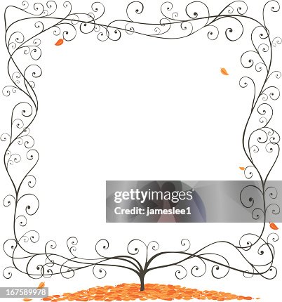 Square Autumnal Tree Frame Square Autumnal Tree Frame