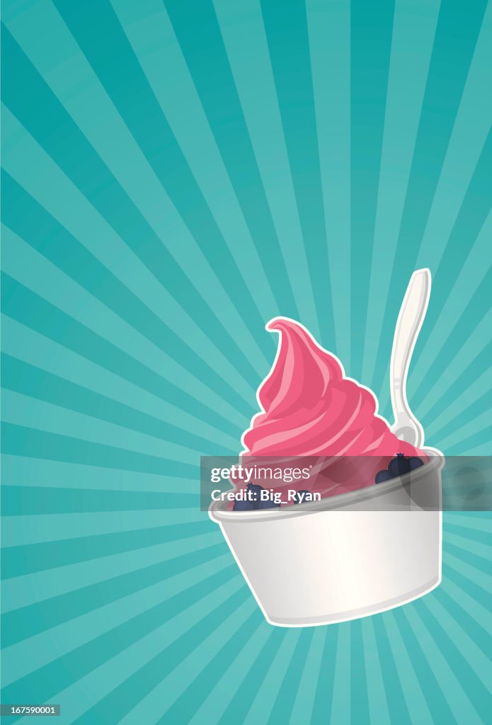 Gefrorener Joghurt burst