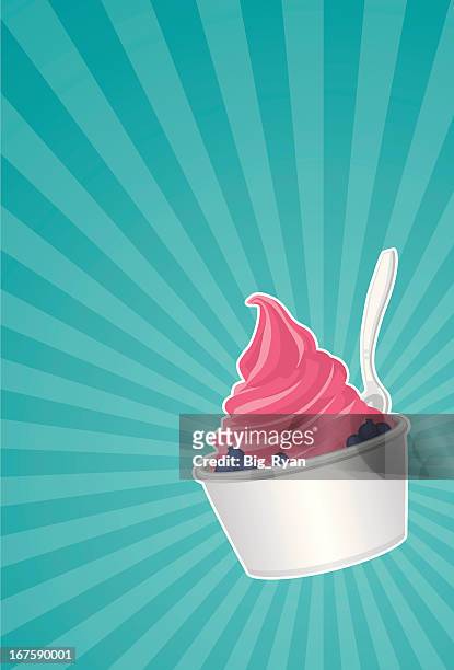 gefrorener joghurt burst - ice cream cup stock-grafiken, -clipart, -cartoons und -symbole