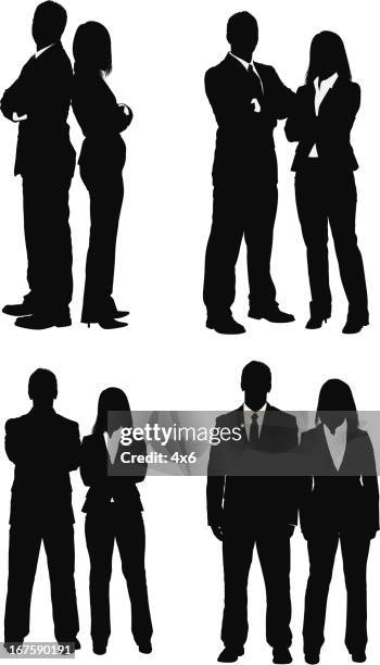 stockillustraties, clipart, cartoons en iconen met silhouette of business couple - shoes man