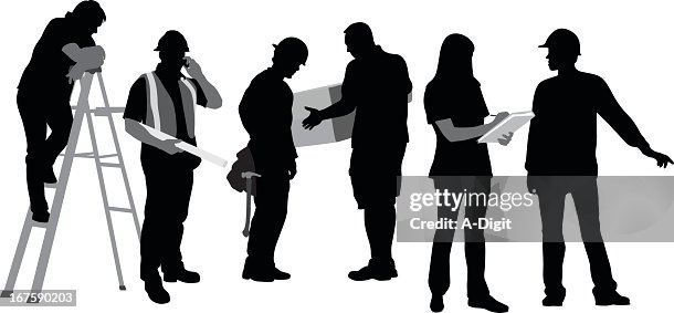 City Workers Vector Silhouette City Workers Vector Silhouette