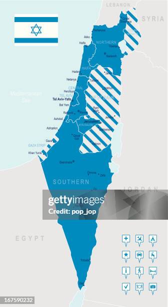 israel - highly detailed map - negev stock illustrations