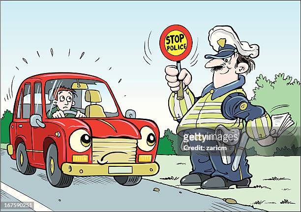 64 Police Stop Cartoon High Res Illustrations - Getty Images
