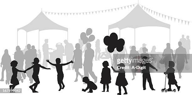 illustrazioni stock, clip art, cartoni animati e icone di tendenza di kidsparty - black balloons
