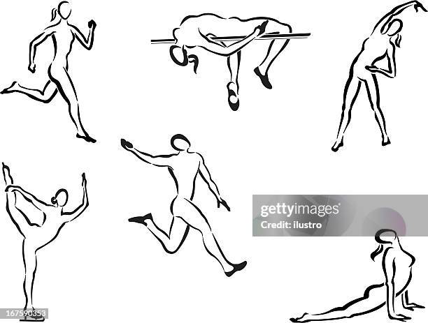 logo sport - stick figure woman stock illustrations
