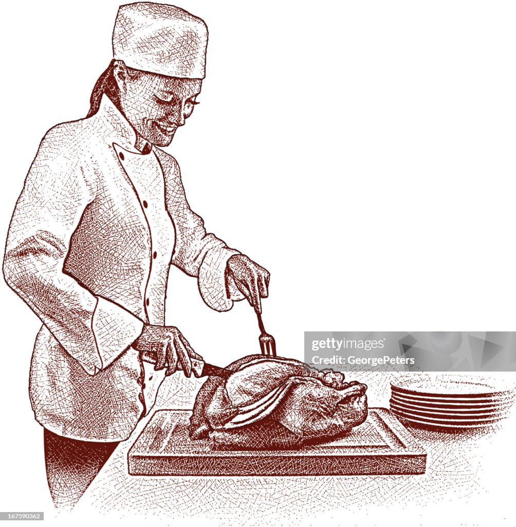 Chef Slicing Turkey