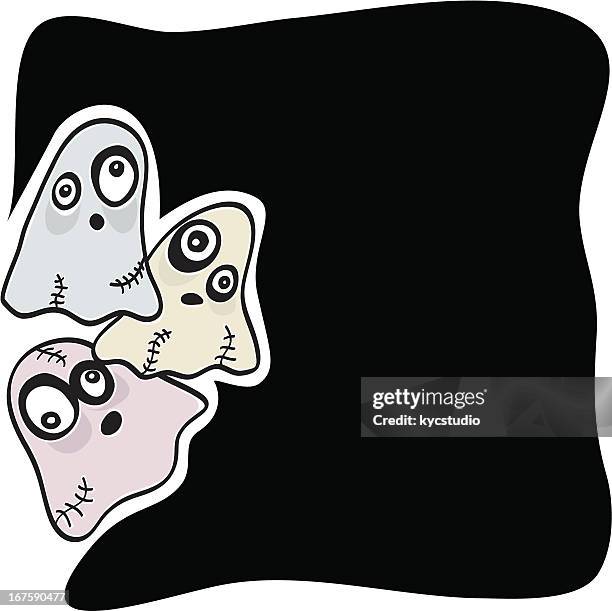 halloween goshts label - scar stock illustrations