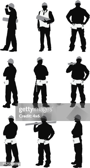 Architect and construction worker Architect and construction worker