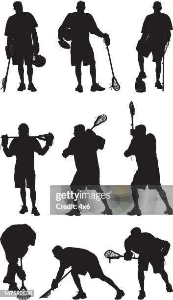 lacrosse players - lax airport stock illustrations