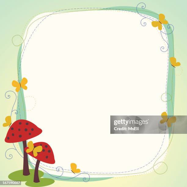 Worm Border Mushroom Border Clip Art