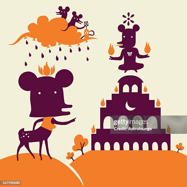 fantasy story - deer head stock illustrations