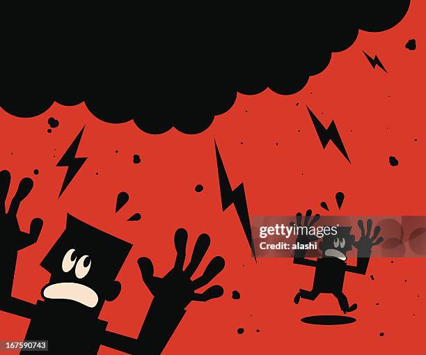 stockillustraties, clipart, cartoons en iconen met disaster - angst