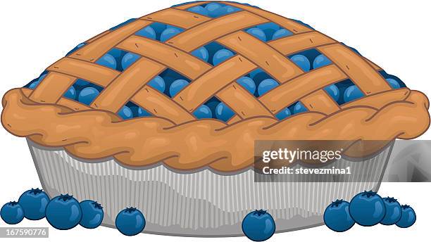 blueberry pie - blueberry pie stock illustrations