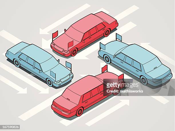 political gridlock - limousine stock illustrations