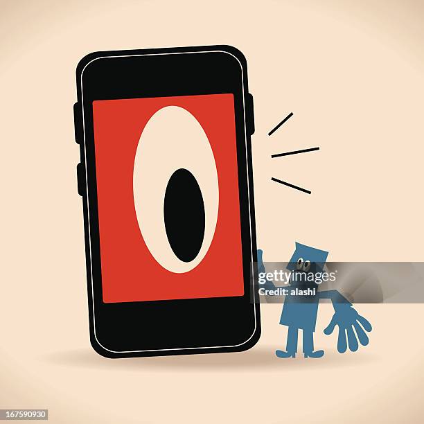 dein telefon ist beobachten sie - guy in front of computer cartoon stock-grafiken, -clipart, -cartoons und -symbole