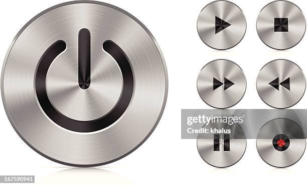 aluminium-knöpfe - start button stock-grafiken, -clipart, -cartoons und -symbole