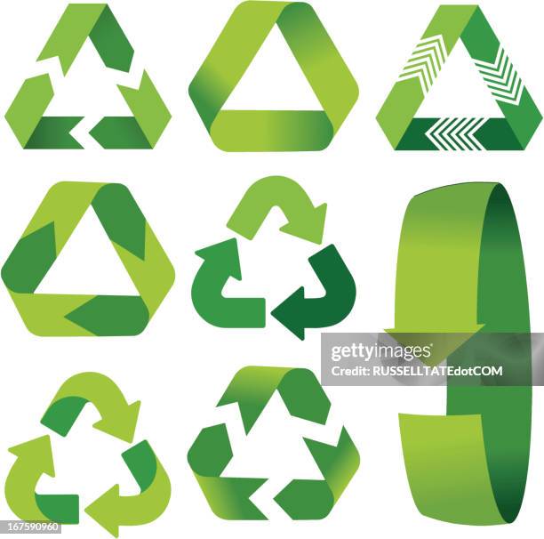 stockillustraties, clipart, cartoons en iconen met new recycle logos - gear recycle logo