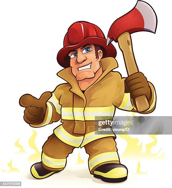 feuerwehrmann - arbeitshandschuh stock-grafiken, -clipart, -cartoons und -symbole