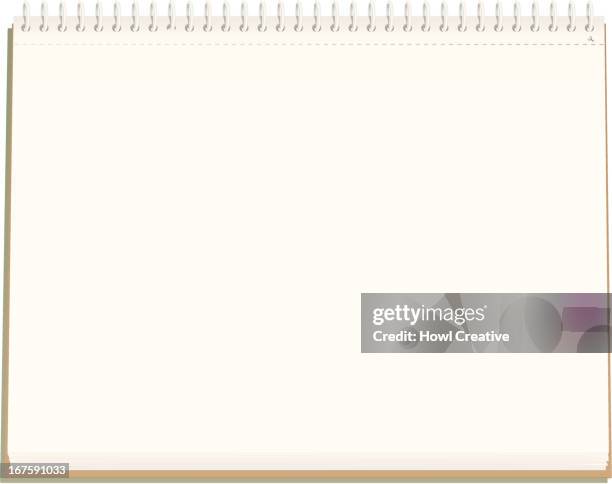 stockillustraties, clipart, cartoons en iconen met blank sketchbook - schetsblok