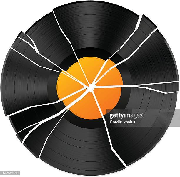 broken vinyl - schallplatte stock-grafiken, -clipart, -cartoons und -symbole